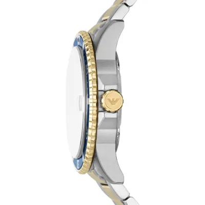 Emporio Armani Men's World Explorer Three-Hand Date Two-Tone Stainless Steel Watch
